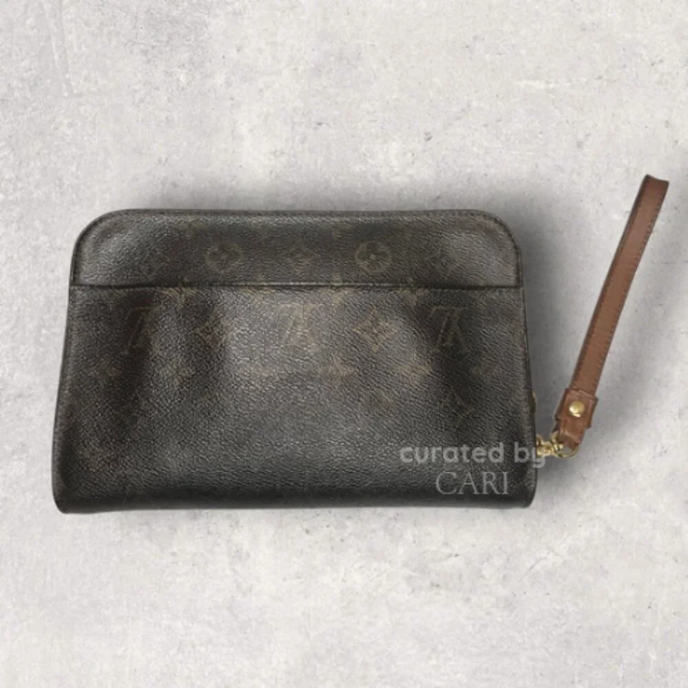 Vintage Louis Vuitton Orsay Monogram Clutch Wristlet Bag Brown - Picture 1 of 14